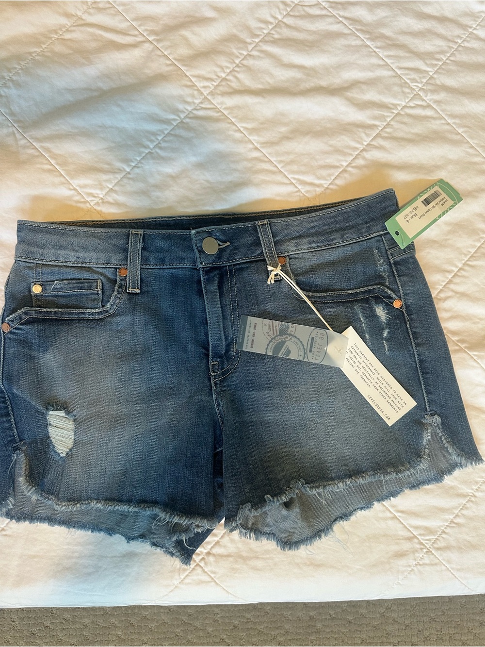 Level 99 Women’s Dark Wash Distressed Jean Shorts